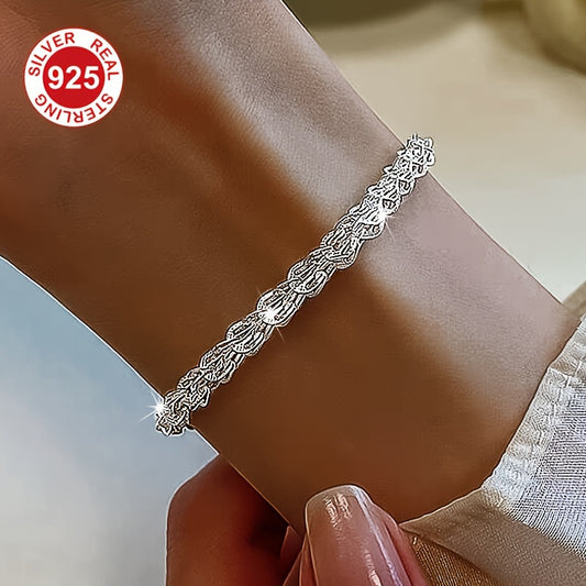 925 Sterling Silver Phoenix Tail Thin Chain Bracelet